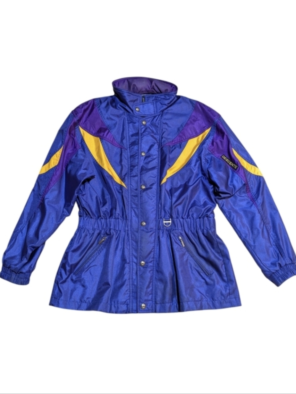 Vintage DESCENTE Snow Ski Jacket Iconic 80s 90s Purple Neon Colorblock Japan XL